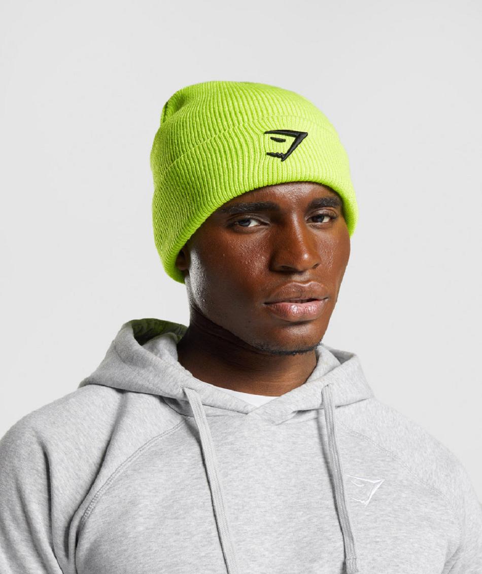 Czapki Damskie Gymshark Sharkhead Beanie Zielone | PL 2104MQZ